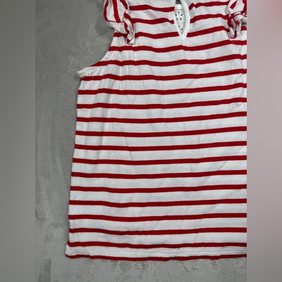 Crewcuts J.Crew Factory Girls Eyelet Floral Lace Red White Striped Tank Size 10 - Picture 10 of 14
